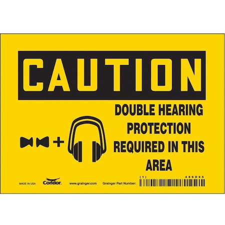 Safety Sign, 5 in Height, 7 in Width, Vinyl, Horizontal Rectangle, English, 486D95 MPN:486D95