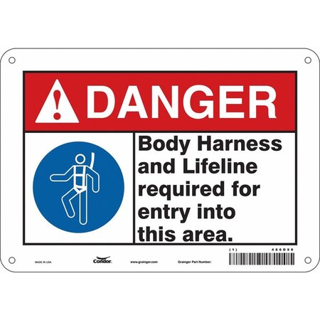 Safety Sign, 7 in Height, 10 in Width, Aluminum, Vertical Rectangle, English, 486D98 MPN:486D98