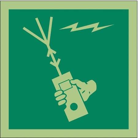 (Survival Craft Portable Radio Symbol), 6 in W x 6 in H, Square, Vinyl, 486F54 MPN:486F54