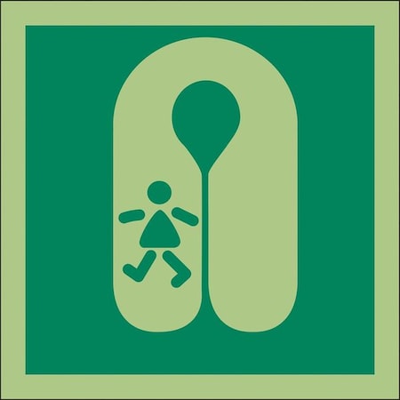 (Child Life Jacket Symbol), 6 in W x 6 in H, Square, Vinyl, 486F68 MPN:486F68