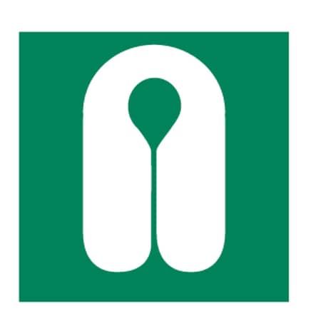 (Life Jacket Symbol), 6 in W x 6 in H, Square, Polycarbonate, 486F69 MPN:486F69