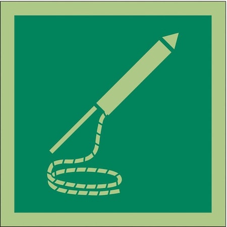 (Line Throwing Appliance Symbol), 6 in W x 6 in H, Square, Vinyl, 486F78 MPN:486F78