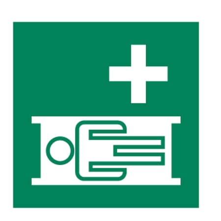 (STRETCHER SYMBOL), 6 in W x 6 in H, Square, Polycarbonate, 486F81 MPN:486F81