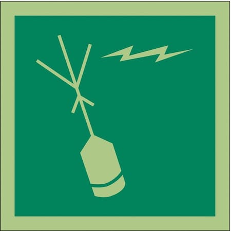 (Epirb Symbol), 6 in W x 6 in H, Square, Vinyl, 486F86 MPN:486F86