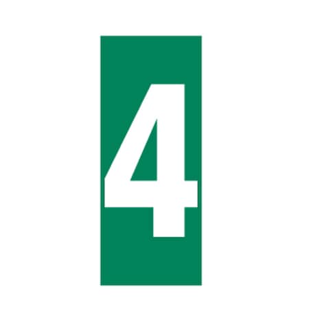 IMO Number Sign, Number = 4, 3 in W x 6 in H, Vertical Rectangle, Polycarbonate, 486G26 MPN:486G26