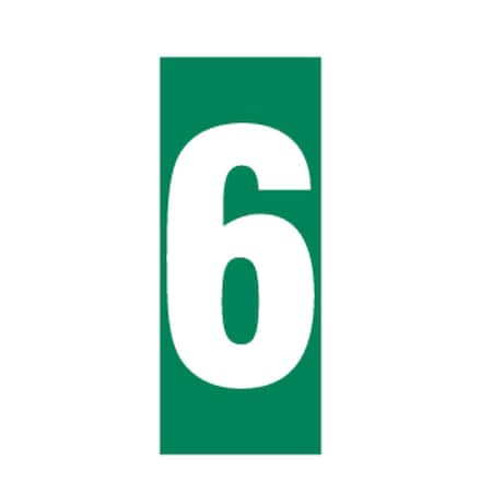 IMO Number Sign, Number = 6, 3 in W x 6 in H, Vertical Rectangle, Polycarbonate, 486G30 MPN:486G30
