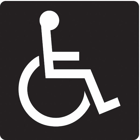 No Header, WHEELCHAIR SYMBOL, 6 in W x 6 in H, Square, Modified Acrylic MPN:486G52