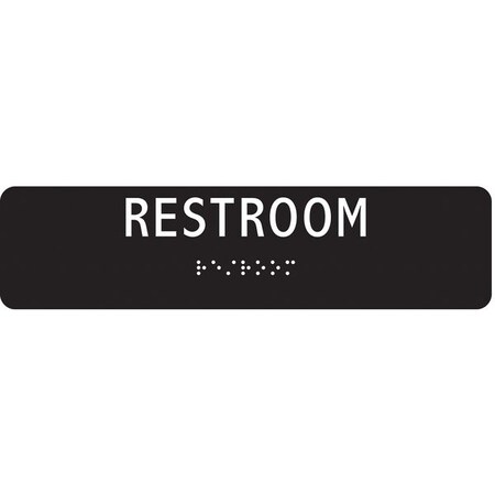 RESTROOM, 8 in W x 2 in H, Horizontal Rectangle, Modified Acrylic, 486G71 MPN:486G71