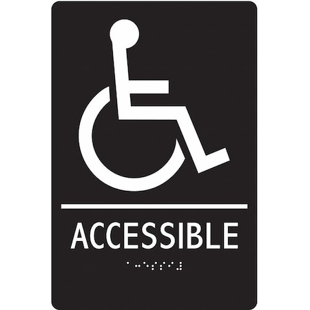 No Header, ACCESSIBLE, 6 in W x 9 in H, Vertical Rectangle, ABS Plastic MPN:486G72