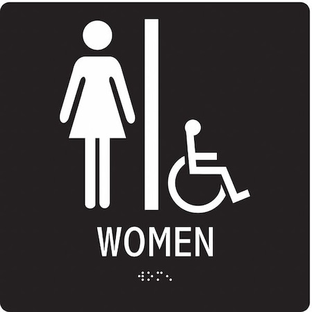 WOMEN, 8 in W x 8 in H, Square, Modified Acrylic, 486G74 MPN:486G74