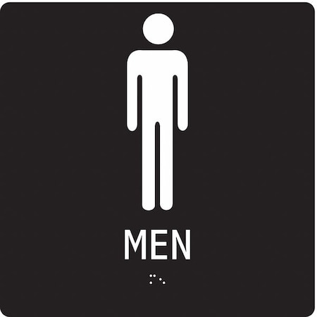 MEN, 8 in W x 8 in H, Square, Modified Acrylic, 486G76 MPN:486G76