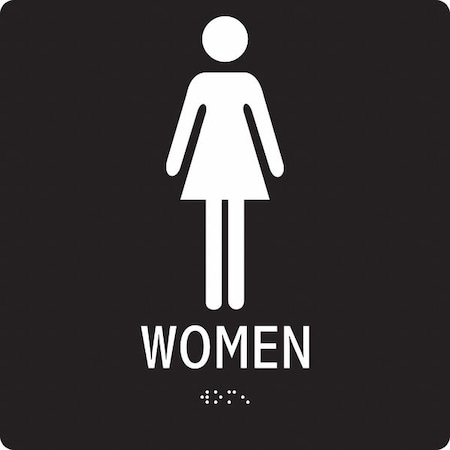 WOMEN, 8 in W x 8 in H, Square, Modified Acrylic, 486G77 MPN:486G77