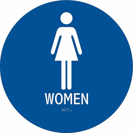 WOMEN, 12 in W x 12 in H, Circle, ABS Plastic, 486G83 MPN:486G83