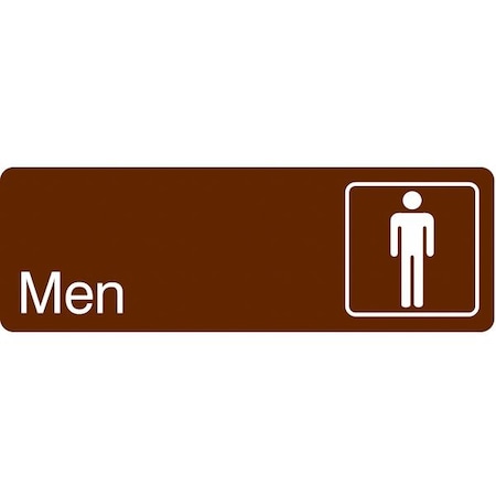 MEN, 9 in W x 3 in H, Horizontal Rectangle, Acrylic, 486G94 MPN:486G94