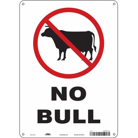 NO BULL, 10 in W x 14 in H, Vertical Rectangle, Polyethylene, 486N74 MPN:486N74