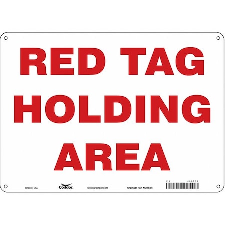 RED TAG HOLDING AREA, 14 in W x 10 in H, Horizontal Rectangle, Polyethylene, 486P14 MPN:486P14