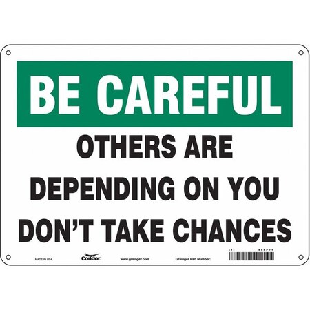 Safety Sign, 10 in Height, 14 in Width, Aluminum, Horizontal Rectangle, English, 486P71 MPN:486P71