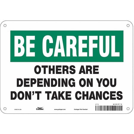 Safety Sign, 7 in Height, 10 in Width, Polyethylene, Vertical Rectangle, English, 486P72 MPN:486P72