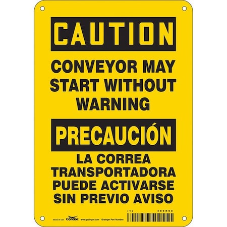 Caution, 7 in W x 10 in H, Horizontal Rectangle, Polyethylene MPN:486R90