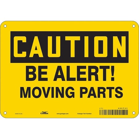 Safety Sign, 7 in Height, 10 in Width, Polyethylene, Vertical Rectangle, English, 486T23 MPN:486T23