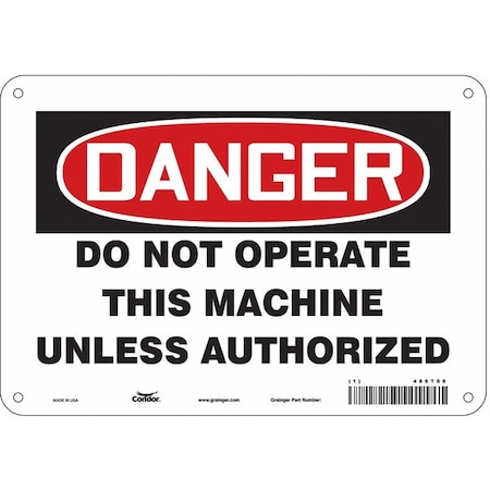 Safety Sign, 7 in Height, 10 in Width, Aluminum, Vertical Rectangle, English, 486T66 MPN:486T66