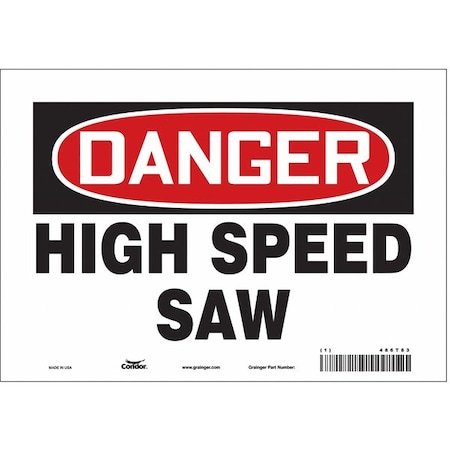 Safety Sign, 7 in Height, 10 in Width, Vinyl, Vertical Rectangle, English, 486T83 MPN:486T83