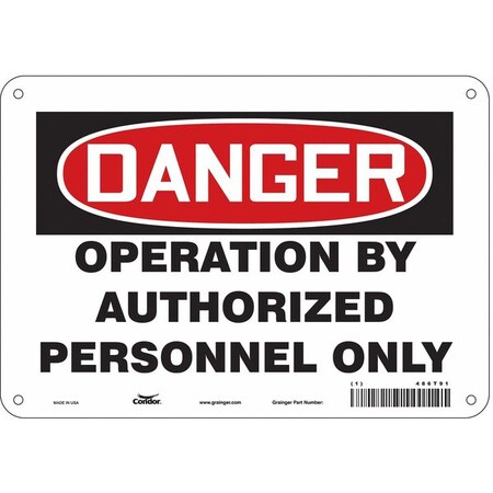 Safety Sign, 7 in Height, 10 in Width, Aluminum, Vertical Rectangle, English, 486T91 MPN:486T91