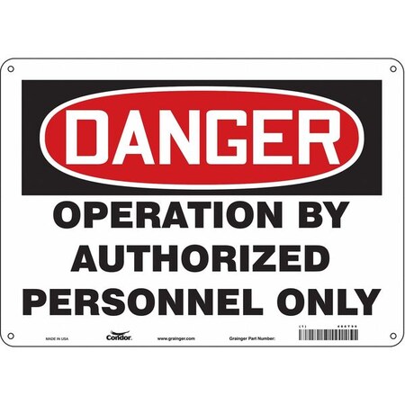Safety Sign, 10 in Height, 14 in Width, Polyethylene, Horizontal Rectangle, English, 486T96 MPN:486T96