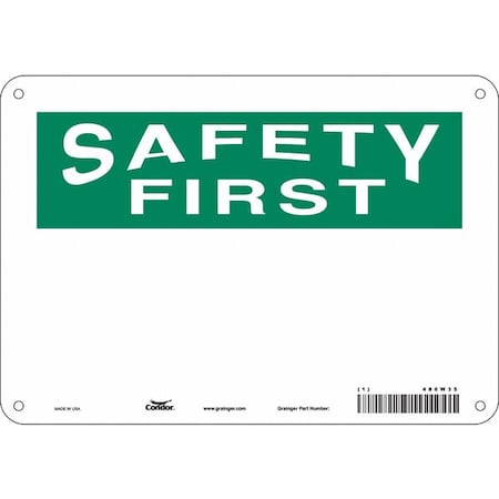 Safety Sign, 7 in Height, 10 in Width, Aluminum, Vertical Rectangle, English, 486W35 MPN:486W35