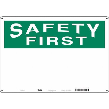 Safety Sign, 14 in H, 20 in W, Aluminum, English, 486W37 MPN:486W37