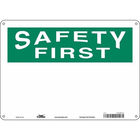 Safety Sign, 10 in Height, 14 in Width, Polyethylene, Horizontal Rectangle, English, 486W40 MPN:486W40