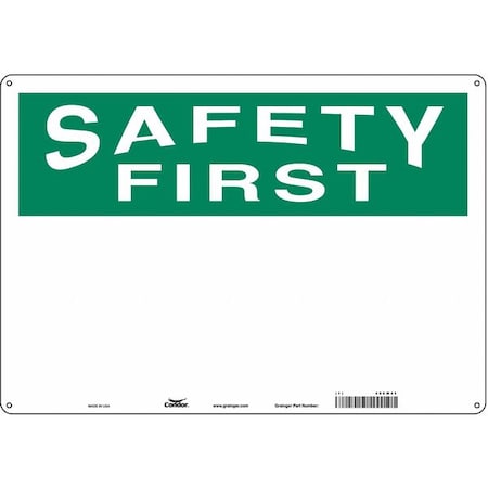 Safety Sign, 14 in H, 20 in W, Polyethylene, English, 486W41 MPN:486W41