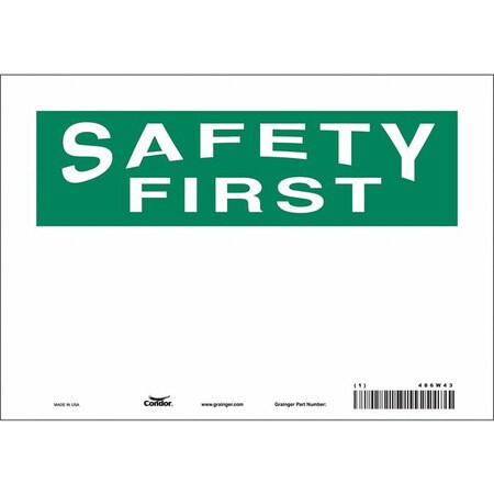 Safety Sign, 7 in Height, 10 in Width, Vinyl, Vertical Rectangle, English, 486W43 MPN:486W43