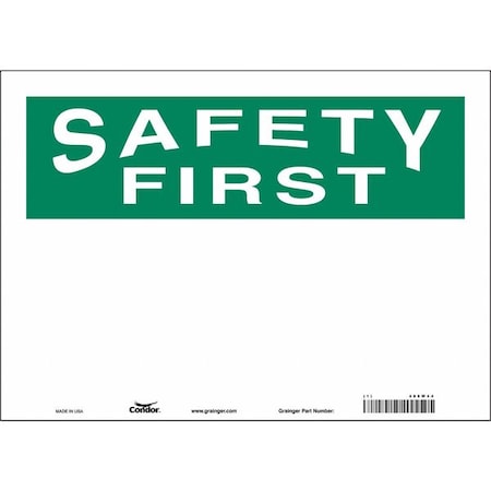 Safety Sign, 10 in Height, 14 in Width, Vinyl, Horizontal Rectangle, English, 486W44 MPN:486W44