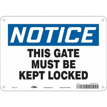 Safety Sign, 7 in Height, 10 in Width, Aluminum, Vertical Rectangle, English, 486X15 MPN:486X15