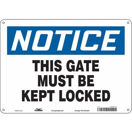 Safety Sign, 10 in Height, 14 in Width, Aluminum, Horizontal Rectangle, English, 486X16 MPN:486X16