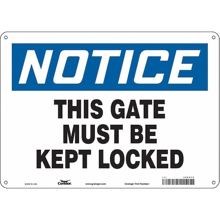 Safety Sign, 10 in Height, 14 in Width, Polyethylene, Horizontal Rectangle, English, 486X19 MPN:486X19