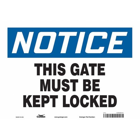 Safety Sign, 10 in Height, 14 in Width, Vinyl, Horizontal Rectangle, English, 486X21 MPN:486X21