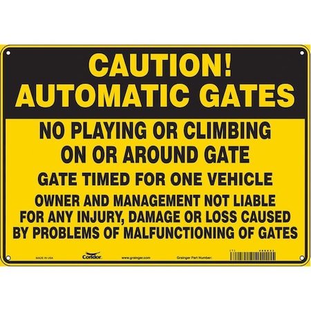 Safety Sign, 10 in Height, 14 in Width, Aluminum, Horizontal Rectangle, English, 486X23 MPN:486X23