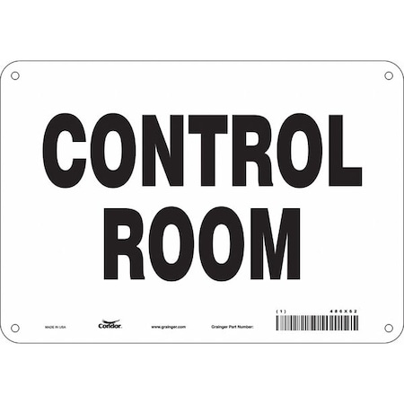 CONTROL ROOM, 10 in W x 7 in H, Vertical Rectangle, Aluminum, 486X62 MPN:486X62