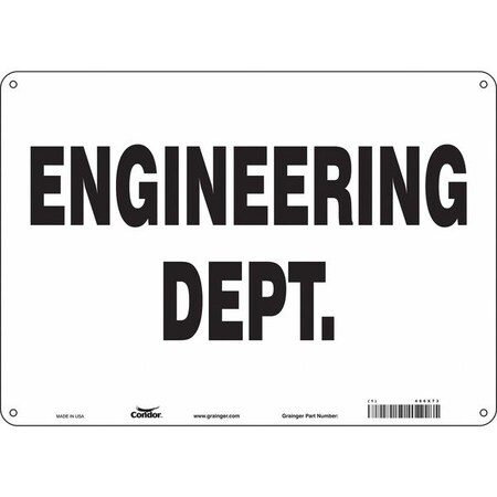 ENGINEERING DEPT., 14 in W x 10 in H, Horizontal Rectangle, Polyethylene, 486X73 MPN:486X73