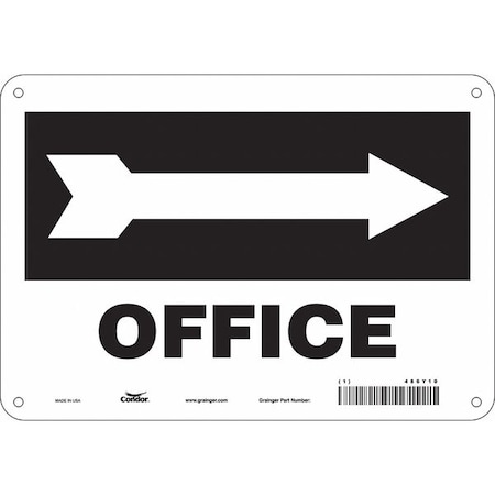 OFFICE, 10 in W x 7 in H, Vertical Rectangle, Polyethylene, 486Y10 MPN:486Y10