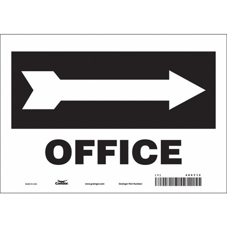 OFFICE, 10 in W x 7 in H, Vertical Rectangle, Vinyl, 486Y12 MPN:486Y12