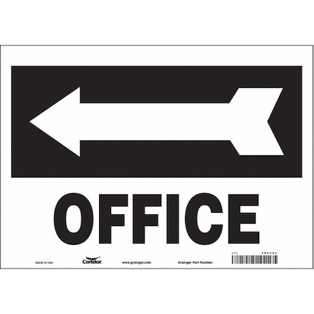 OFFICE, 14 in W x 10 in H, Horizontal Rectangle, Vinyl, 486Y23 MPN:486Y23