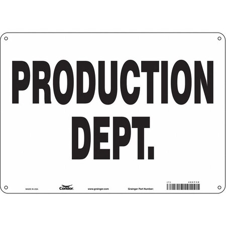 PRODUCTION DEPT., 14 in W x 10 in H, Horizontal Rectangle, Polyethylene, 486Y38 MPN:486Y38