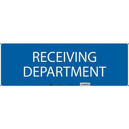 RECEIVING DEPARTMENT, 28 in W x 10 in H, Horizontal Rectangle, Aluminum, 486Y41 MPN:486Y41