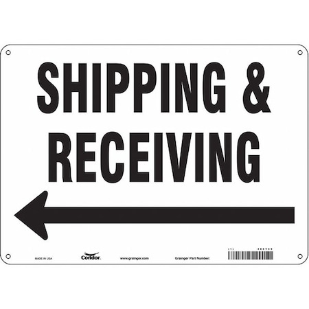 SHIPPING & RECEIVING, 14 in W x 10 in H, Horizontal Rectangle, Polyethylene, 486Y59 MPN:486Y59