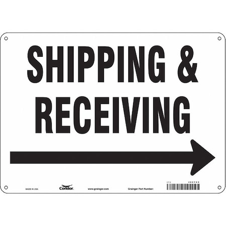 SHIPPING & RECEIVING, 14 in W x 10 in H, Horizontal Rectangle, Polyethylene, 486Y65 MPN:486Y65