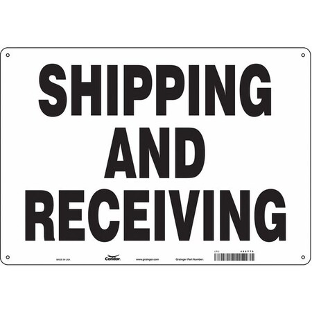 SHIPPING AND RECEIVING, 20 in W x 14 in H, Horizontal Rectangle, Polyethylene, 486Y76 MPN:486Y76