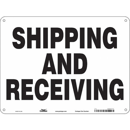 SHIPPING AND RECEIVING, 24 in W x 18 in H, Horizontal Rectangle, Polyethylene, 486Y77 MPN:486Y77